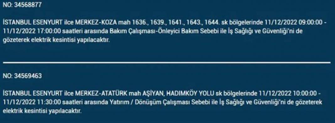 Avrupa yakasında oturanlar 11 Aralık'a dikkat! BEDAŞ'tan yarın için elektrik kesintisi uyarısı var! 6