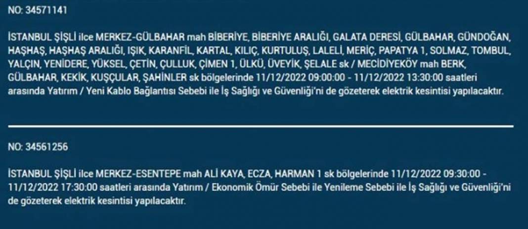 Avrupa yakasında oturanlar 11 Aralık'a dikkat! BEDAŞ'tan yarın için elektrik kesintisi uyarısı var! 7