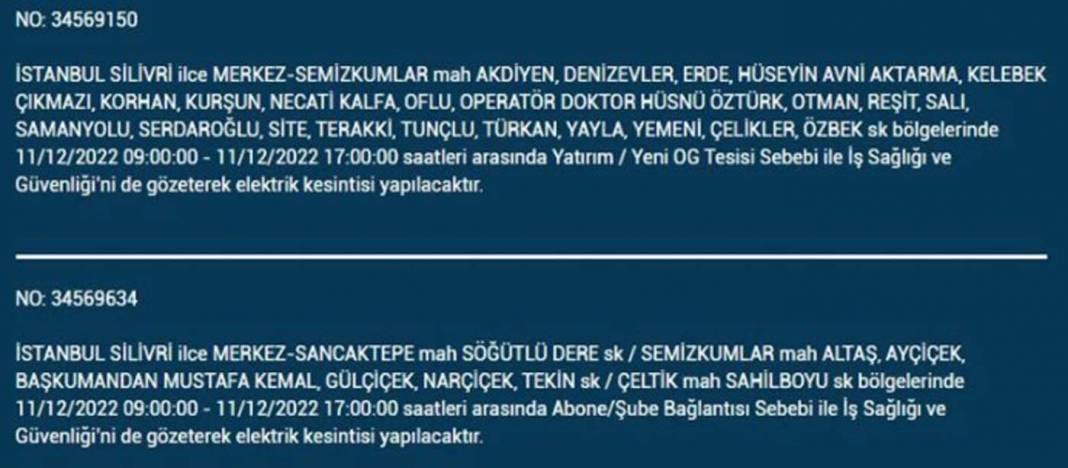 Avrupa yakasında oturanlar 11 Aralık'a dikkat! BEDAŞ'tan yarın için elektrik kesintisi uyarısı var! 9