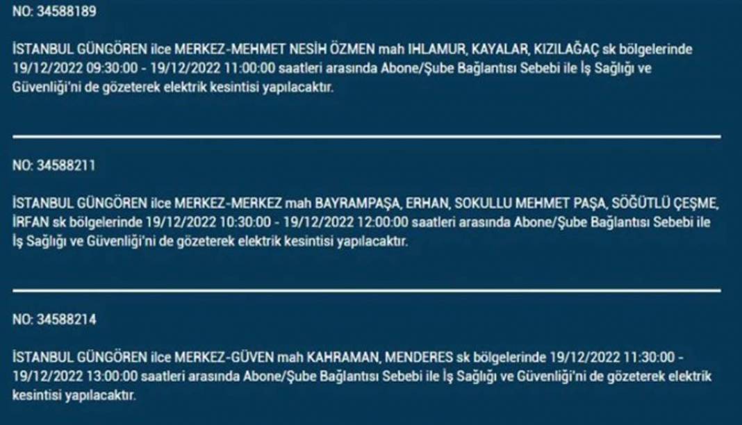 İstanbullular 19 Aralık'a dikkat, elektrik kesintisi bekleniyor! İşte planlı elektik kesintisinden etkilenecek ilçe ve mahalleler... 8