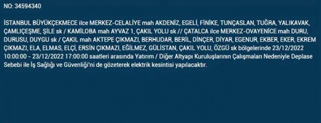 İstanbullular dikkat, elektrikleriniz kesilecek! İşte BEDAŞ'ın yarınki elektrik kesintisi için uyardığı ilçe ve mahalleler... 11