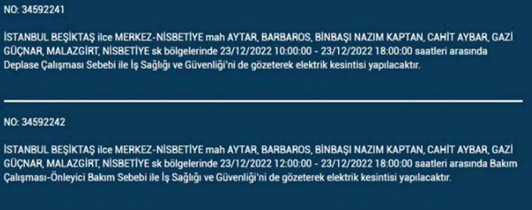 İstanbullular dikkat, elektrikleriniz kesilecek! İşte BEDAŞ'ın yarınki elektrik kesintisi için uyardığı ilçe ve mahalleler... 15