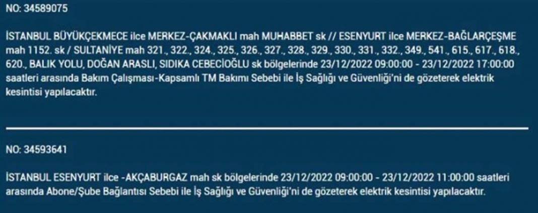 İstanbullular dikkat, elektrikleriniz kesilecek! İşte BEDAŞ'ın yarınki elektrik kesintisi için uyardığı ilçe ve mahalleler... 22