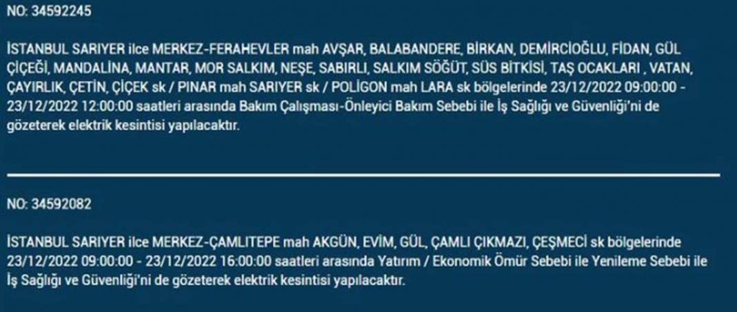 İstanbullular dikkat, elektrikleriniz kesilecek! İşte BEDAŞ'ın yarınki elektrik kesintisi için uyardığı ilçe ve mahalleler... 23