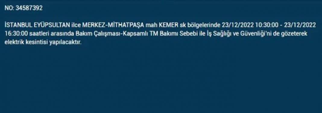 İstanbullular dikkat, elektrikleriniz kesilecek! İşte BEDAŞ'ın yarınki elektrik kesintisi için uyardığı ilçe ve mahalleler... 3