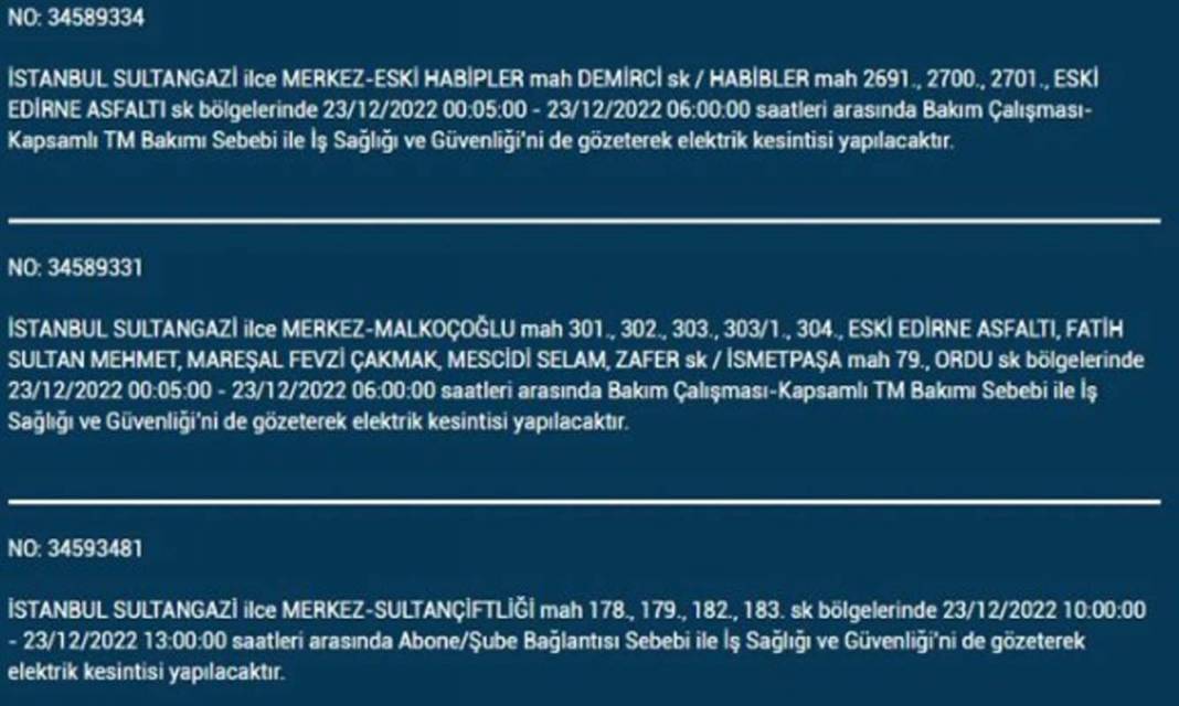 İstanbullular dikkat, elektrikleriniz kesilecek! İşte BEDAŞ'ın yarınki elektrik kesintisi için uyardığı ilçe ve mahalleler... 4