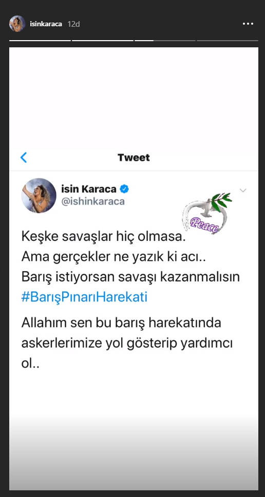 Ünlülerden Türk askerine destek! İşte ünlü isimlerin 'Barış Pınarı Harekatı' paylaşımları 3