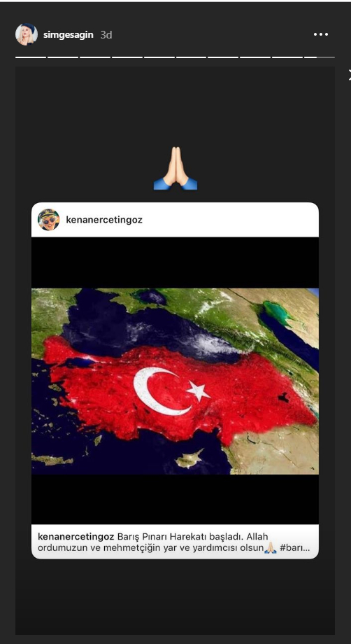 Ünlülerden Türk askerine destek! İşte ünlü isimlerin 'Barış Pınarı Harekatı' paylaşımları 8