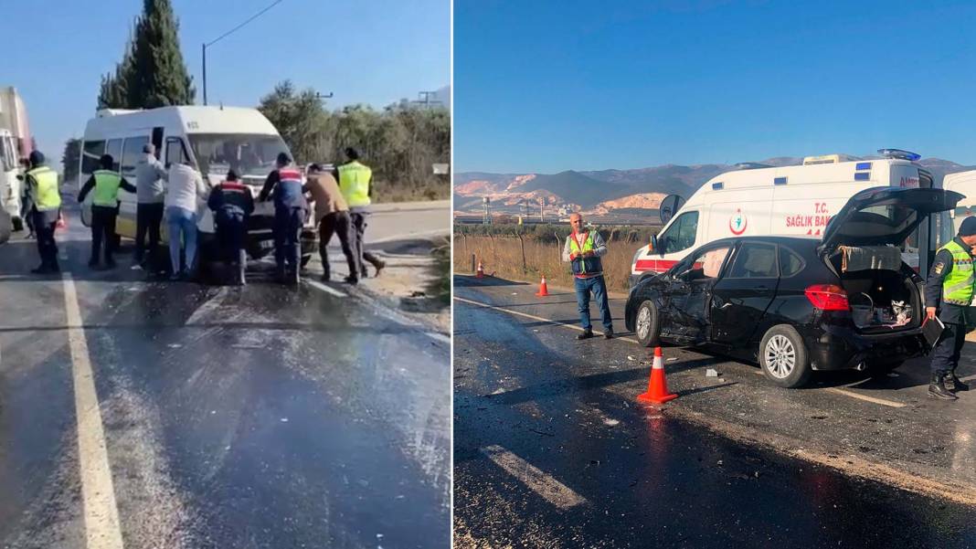 Bursa İznik'te kaza! Minibüs ile otomobil çarpıştı: Yaralılar var 1