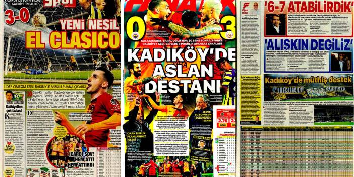 Günün spor manşetleri 9 Ocak 2023 Pazartesi | Galatasaray, Fenerbahçe'yi Kadıköy'de devirdi