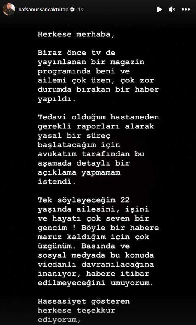 İntihar iddiaları gündeme bomba gibi düştü! Güzel oyuncu  Hafsanur Sancaktutan gerçeği açıkladı 5