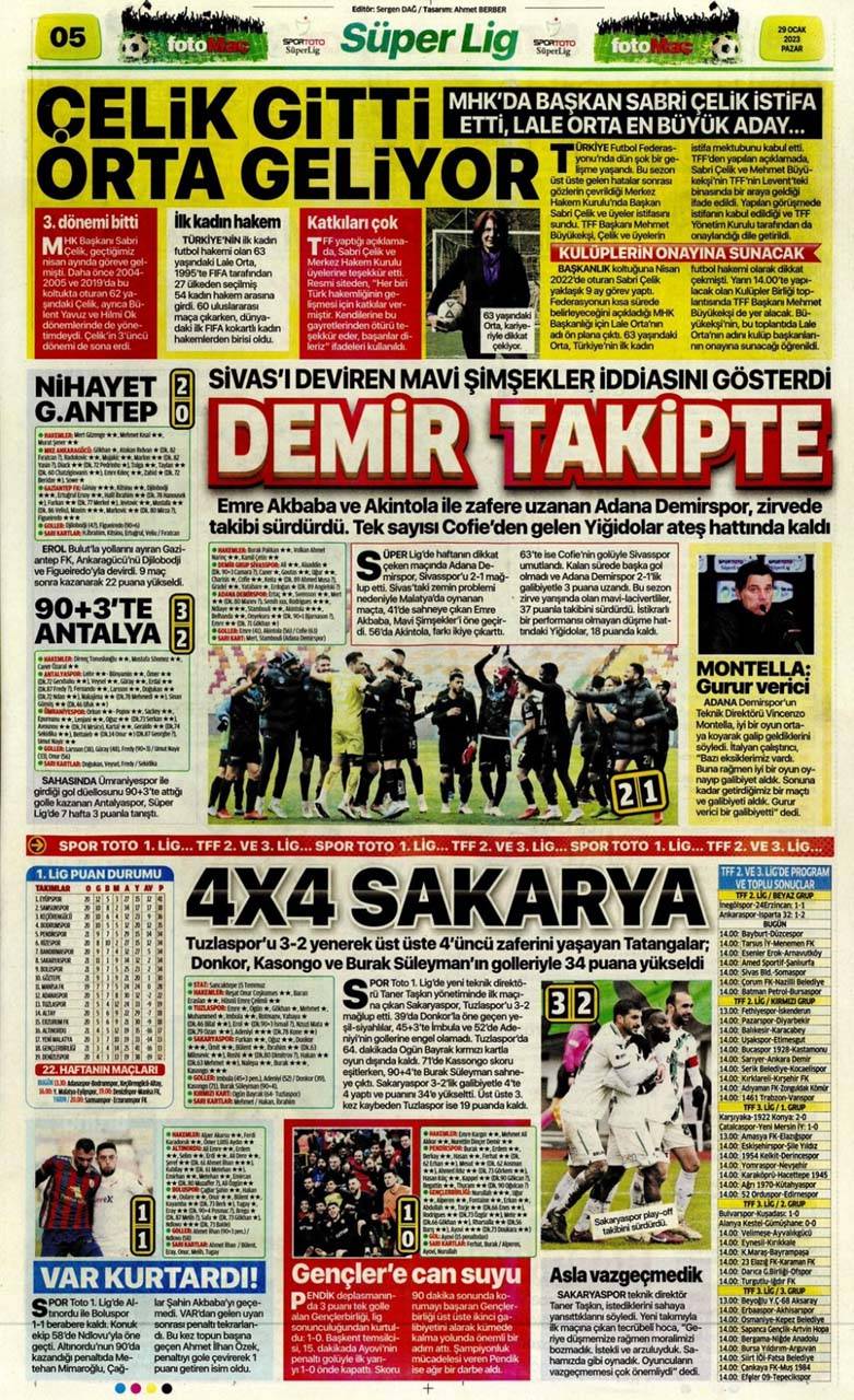 Sporun manşetleri 29 Ocak 2023 Pazar | Galatasaray, Giresun'u da devirdi, seriye devam etti 4