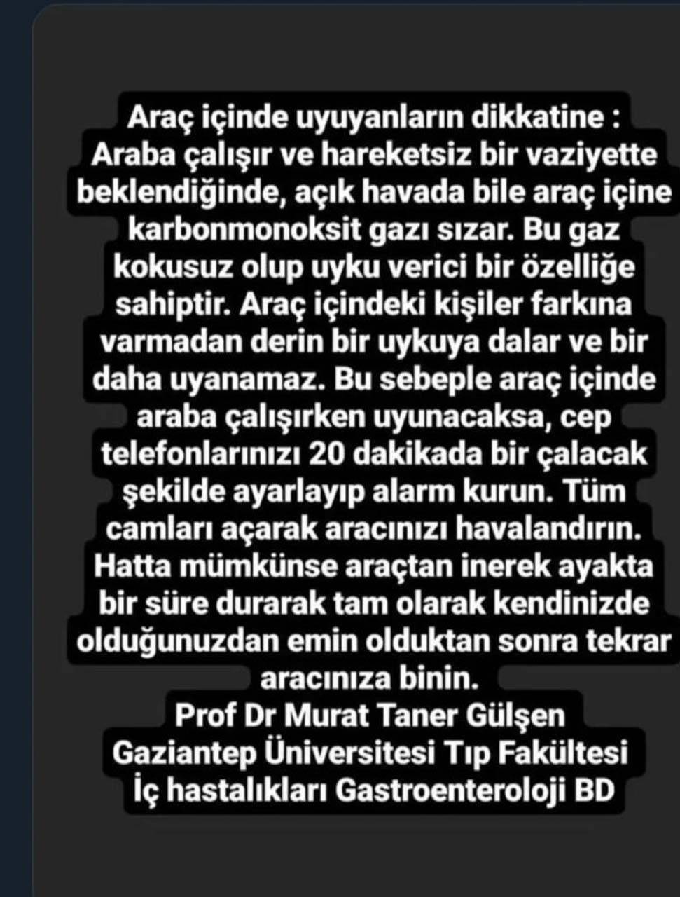 Arabasında uyuyan depremzedelere Gaziantep Üniversitesi profesöründen çok önemli uyarı: Zehirlenebilirsiniz! Bu haberi okumadan sakın arabanızda uyumayın! 6