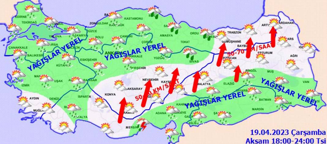 19 Nisan 2023 Çarşamba Hava durumu! Bardaktan boşanırcasına yağacak! Meteorolojiden o illere kritik uyarı! 8