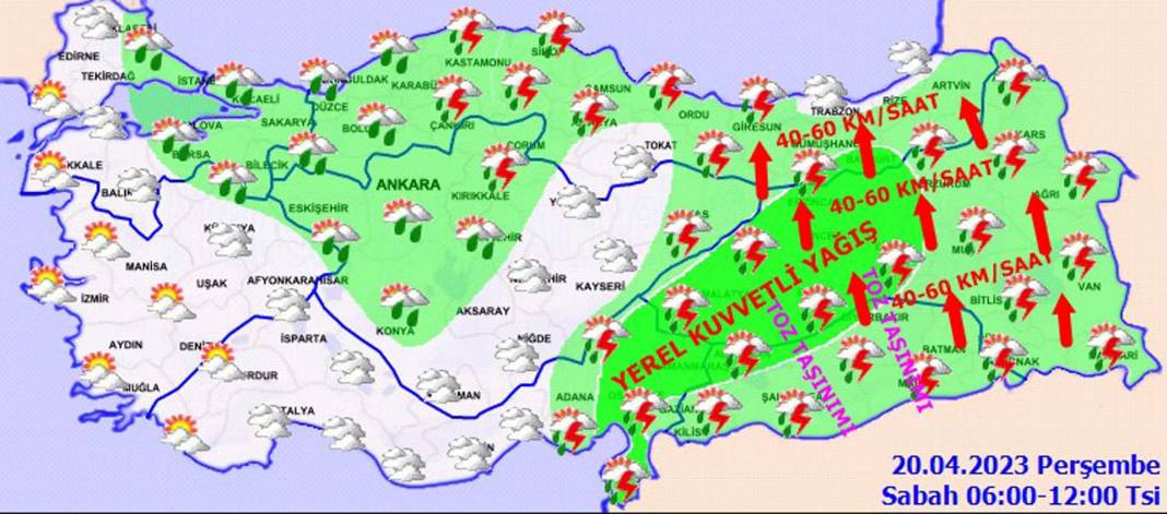 20 Nisan 2023 Perşembe hava durumu! Meteorolojiden o illere kritik uyarı! İşte il il hava durumu... 7