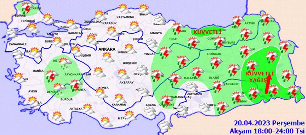 20 Nisan 2023 Perşembe hava durumu! Meteorolojiden o illere kritik uyarı! İşte il il hava durumu... 9