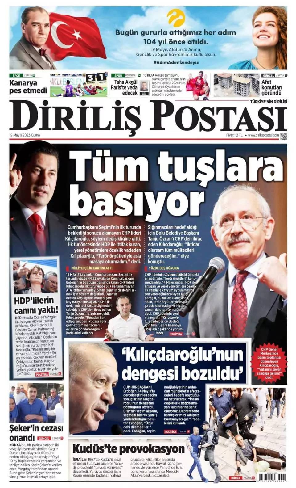 O gazete Kılıçdaroğlu, için öyle bir manşet attı ki! 19 Mayıs 2023 gazete manşetleri 4