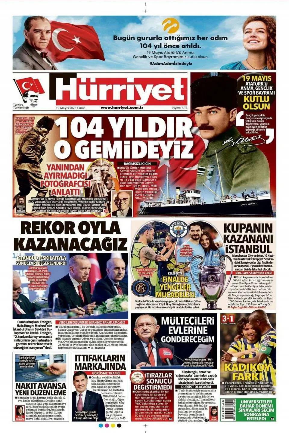 O gazete Kılıçdaroğlu, için öyle bir manşet attı ki! 19 Mayıs 2023 gazete manşetleri 7