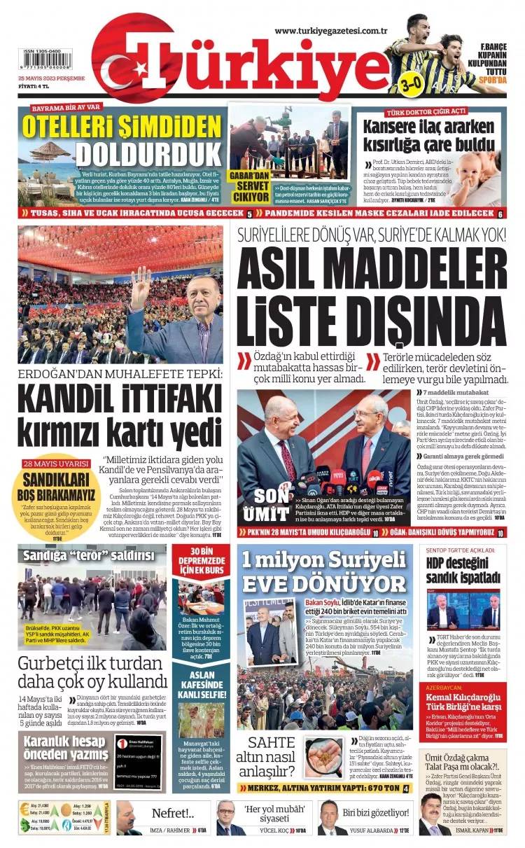 Kılıçdaroğlu, Özdağ protokolünü gazeteler bu gün nasıl gördü? 25 Mayıs 2023 perşembe gazete manşetleri 3