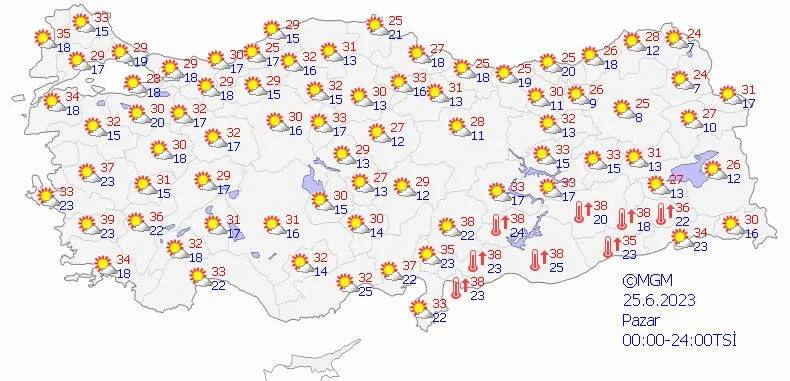 Meteoroloji uyardı! Sıcaklıklar artıyor! İşte 24 Haziran Cumartesi hava tahmin raporu 1