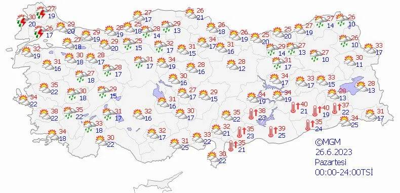 Meteoroloji uyardı! Sıcaklıklar artıyor! İşte 24 Haziran Cumartesi hava tahmin raporu 2