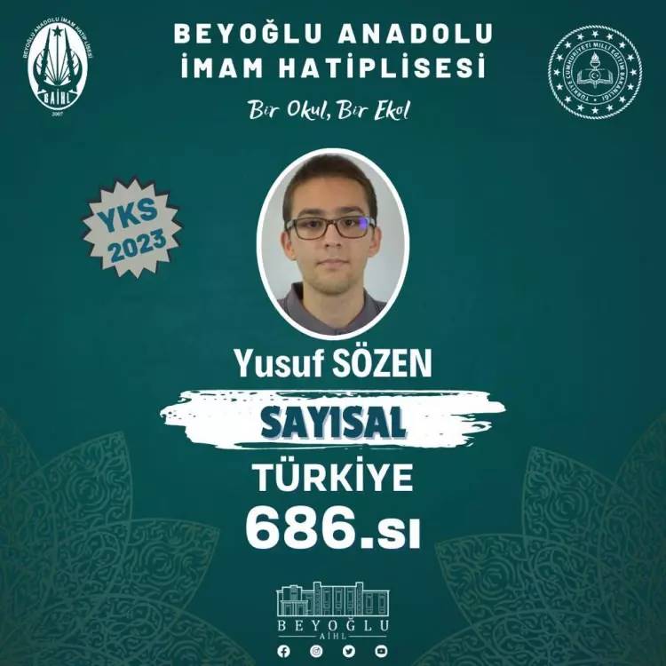 YKS'de 'imam hatip' fırtınası! Çok sayıda imam hatip lisesi öğrencisi YKS’de dereceye girdi. 96