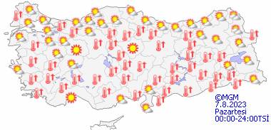 Bu gün hava nasıl olacak sıcaklar düşecek mi? 7 Ağustos Pazartesi hava durumu 13