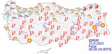 Bu gün hava sıcaklıkları nasıl olacak? 13 Ağustos Tüm ülke geneli hava durumu 15