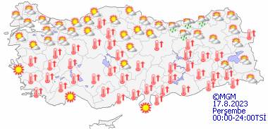 Bu gün hava sıcaklıkları nasıl olacak? 13 Ağustos Tüm ülke geneli hava durumu 19