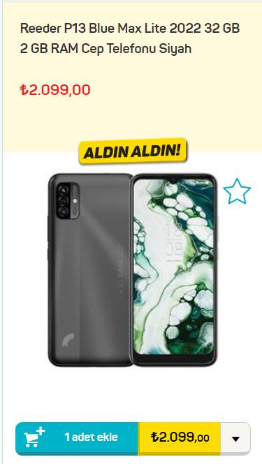 Aldınız aldınız sakın geç kalmayın! A 101 market 2.099, 00 TL'ye cep telefonu satışa sundu 7