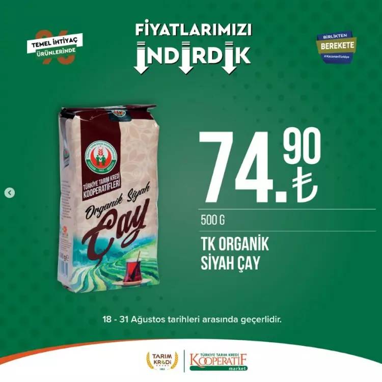 Tarım Kredi Kooperatifi 18 31 Ağustos tarihleri arası büyük indirimli ürün listesini yayınladı 33