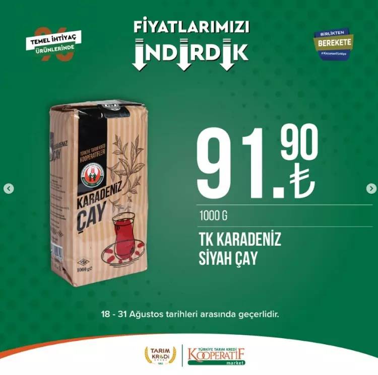 Tarım Kredi Kooperatifi 18 31 Ağustos tarihleri arası büyük indirimli ürün listesini yayınladı 35