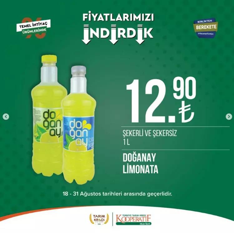 Tarım Kredi Kooperatifi 18 31 Ağustos tarihleri arası büyük indirimli ürün listesini yayınladı 36