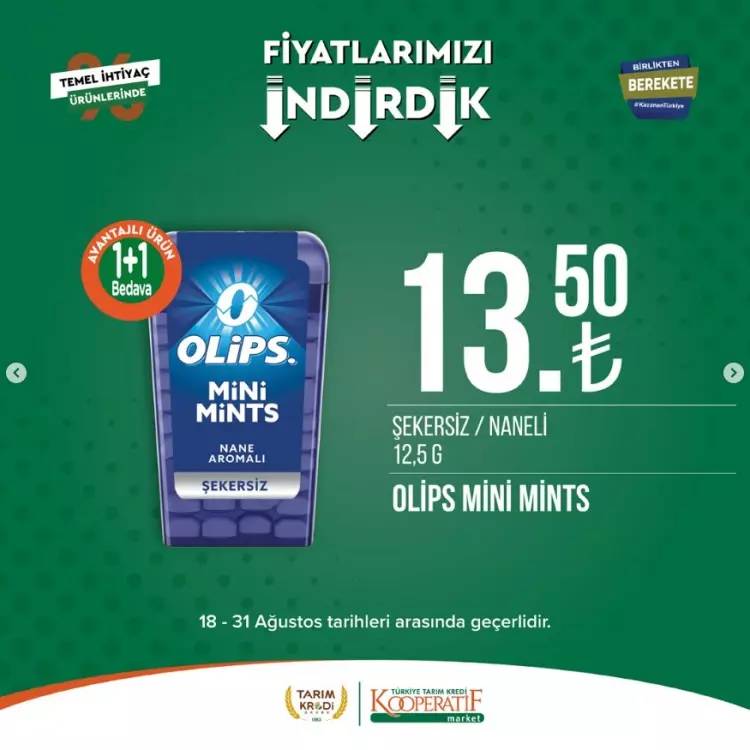 Tarım Kredi Kooperatifi 18 31 Ağustos tarihleri arası büyük indirimli ürün listesini yayınladı 41
