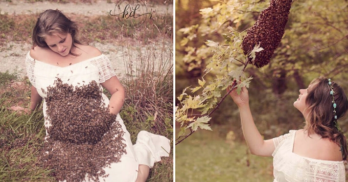 Hamile kadının arılarla şovu korkunç bitti 7