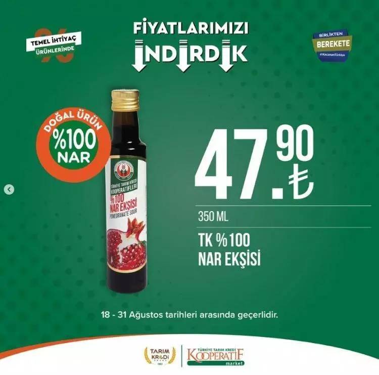 Tarım Kredi Market'ten indirim üzerine indirim! Yeni indirimli fiyat ürün listesini yayınladı 31