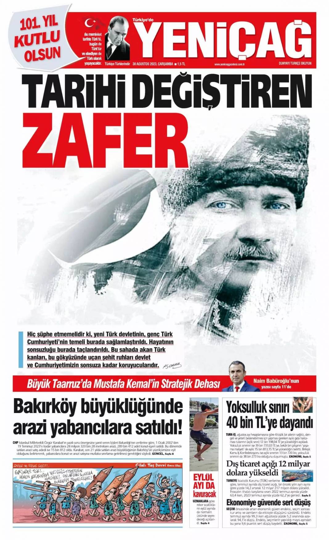 30 Ağustos  Çarşamba gazete manşetleri '' Büyük zaferden küresel güce'' 13