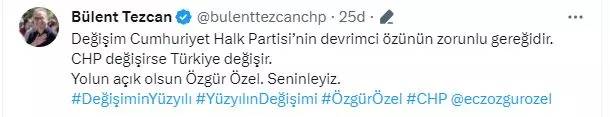 CHP genel başkanlığına aday olduğunu açıklayan Özgür Özel'e  art arda tebrik mesajı, ilk tebrik İmamoğlu'ndan 5