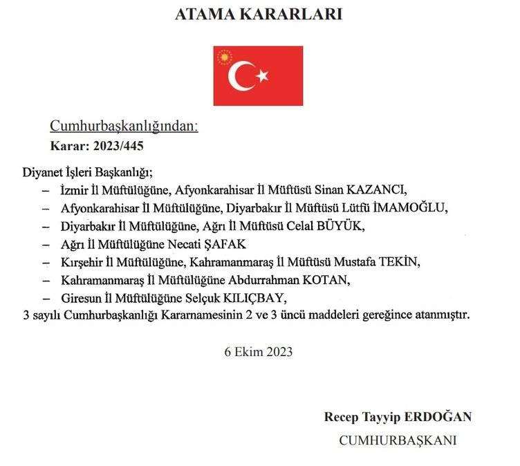 Başkan Erdoğan tarafından bir çok kamu kurumlarına  atama yapıldı, Atama kararları resmi gazetede yayımlandı 2