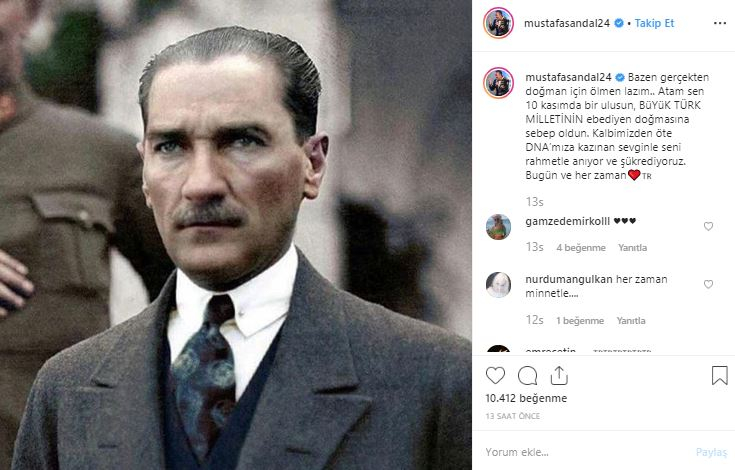 Ünlülerden 10 Kasım mesajlarI! Ünlü isimler Atatürk'ü saygı ve özlemle andı 12