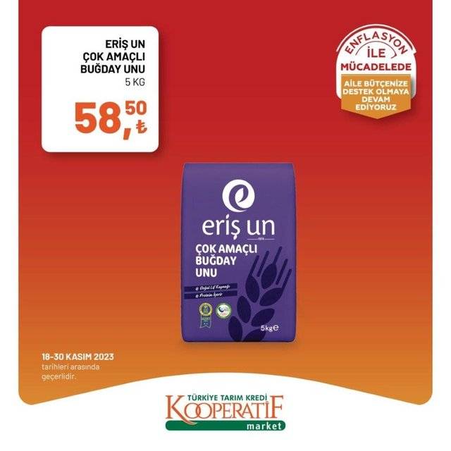 Tarım Kredi Market efsane Kasım ayı indirim kampanyasına katılarak 23 -30 Kasım 2023 indirimli ürün kataloğunu yayınladı, Et Süt Peynir... 1