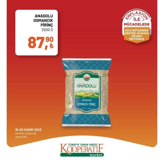 Tarım Kredi Market efsane Kasım ayı indirim kampanyasına katılarak 23 -30 Kasım 2023 indirimli ürün kataloğunu yayınladı, Et Süt Peynir... 3