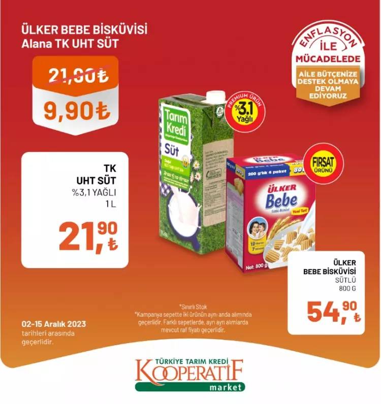 Tarım kredi Market'ten dev indirim kampanyası! 02-15  Aralık 2023 güncel indirimli ürün kataloğunu yayınladı, Et, Süt, Yumurta... 23