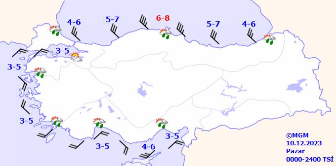 Meteoroloji o illeri uyardı, Kar, Fırtına ve Şiddetli yağmurlara dikkat! Ülke geneli 10 Aralık Pazar hava durumu şu şekilde olacak 14