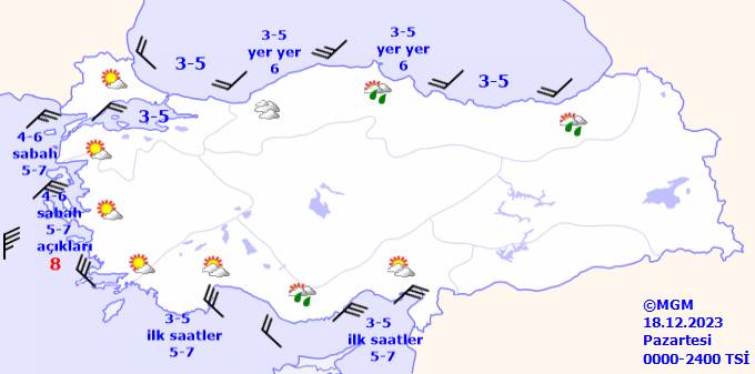 Meteoroloji Bugünün hava durumunu açıkladı! 18 Aralık Pazartesi hava durumu ve sıcaklıkları 10