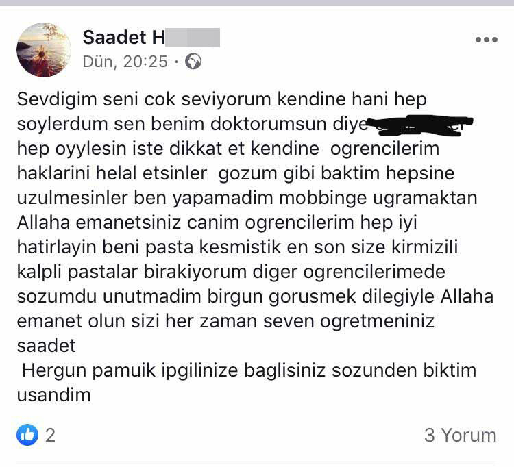 6 katlı apartmanın terasından atlamıştı! Saadet öğretmenin son konuşması ortaya çıktı 8