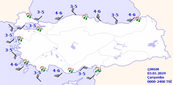 Meteoroloji o illeri kar ve kuvvetli yağmur nedeniyle uyardı! 3 Ocak Çarşamba ülke geneli hava durumu 11