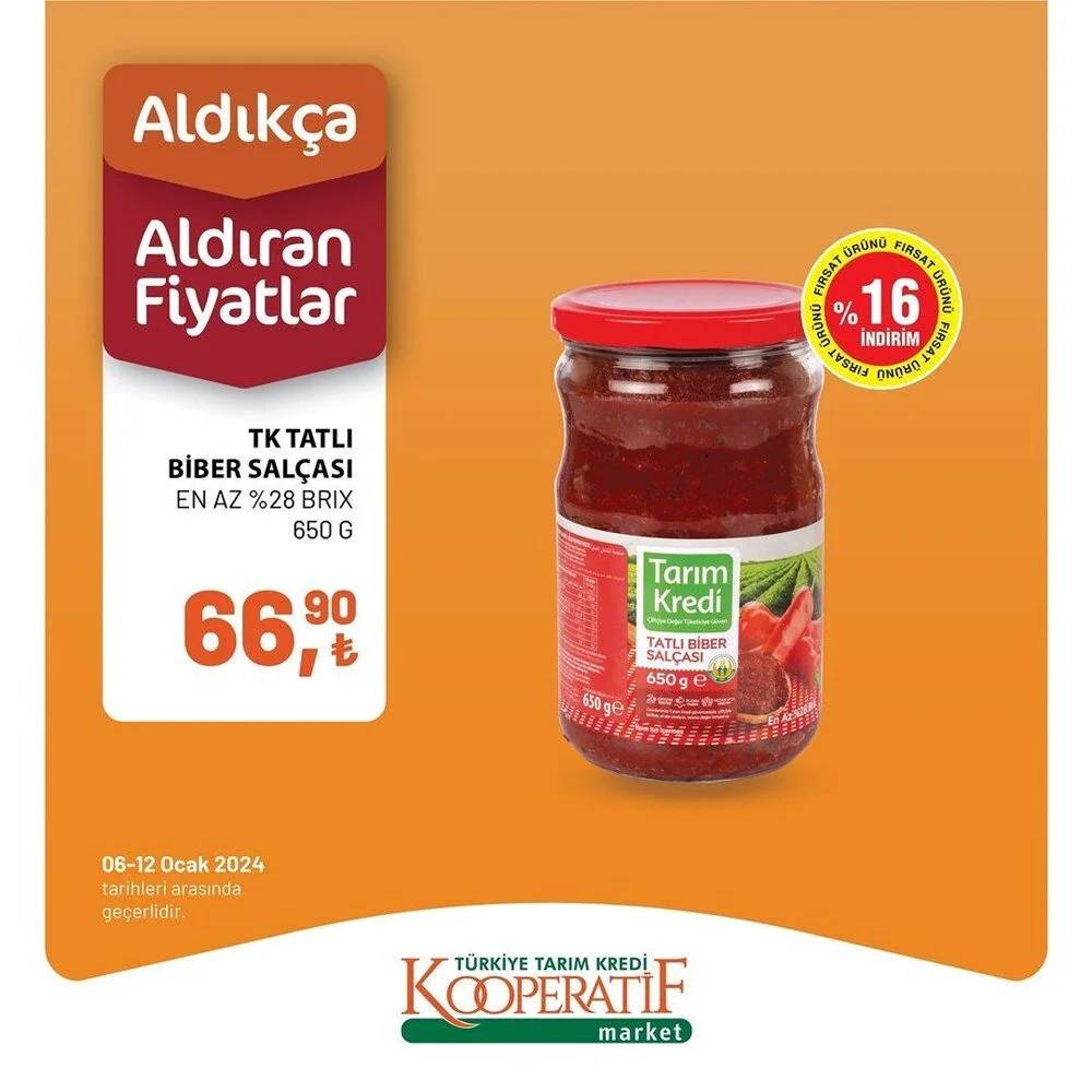 Tarım Kredi Market yine yaptı yapacağını! 10 -14 Ocak tarihleri arasında geçerli olacak dev indirimli ürün kataloğunu yayınladı 17