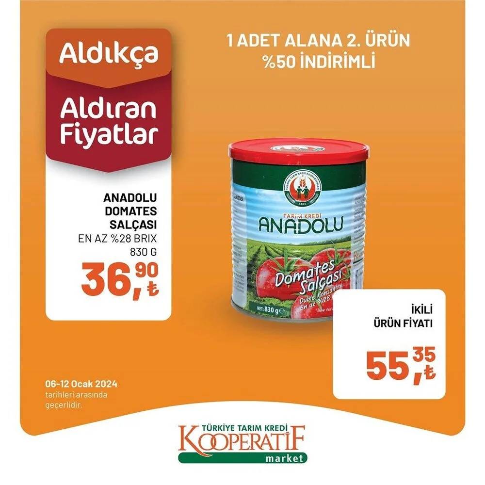 Tarım Kredi Market yine yaptı yapacağını! 10 -14 Ocak tarihleri arasında geçerli olacak dev indirimli ürün kataloğunu yayınladı 18