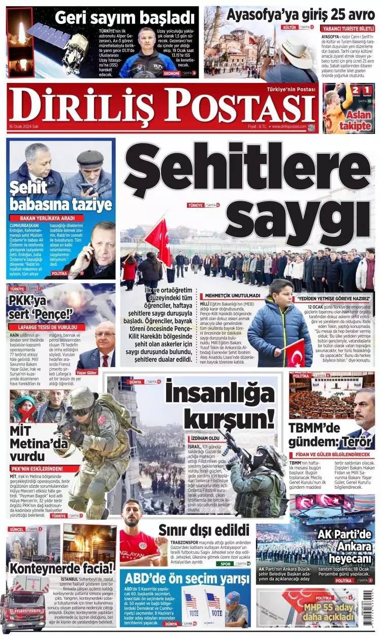 Kirli ittifak: 16 Ocak Salı tüm gazete manşetleri 12